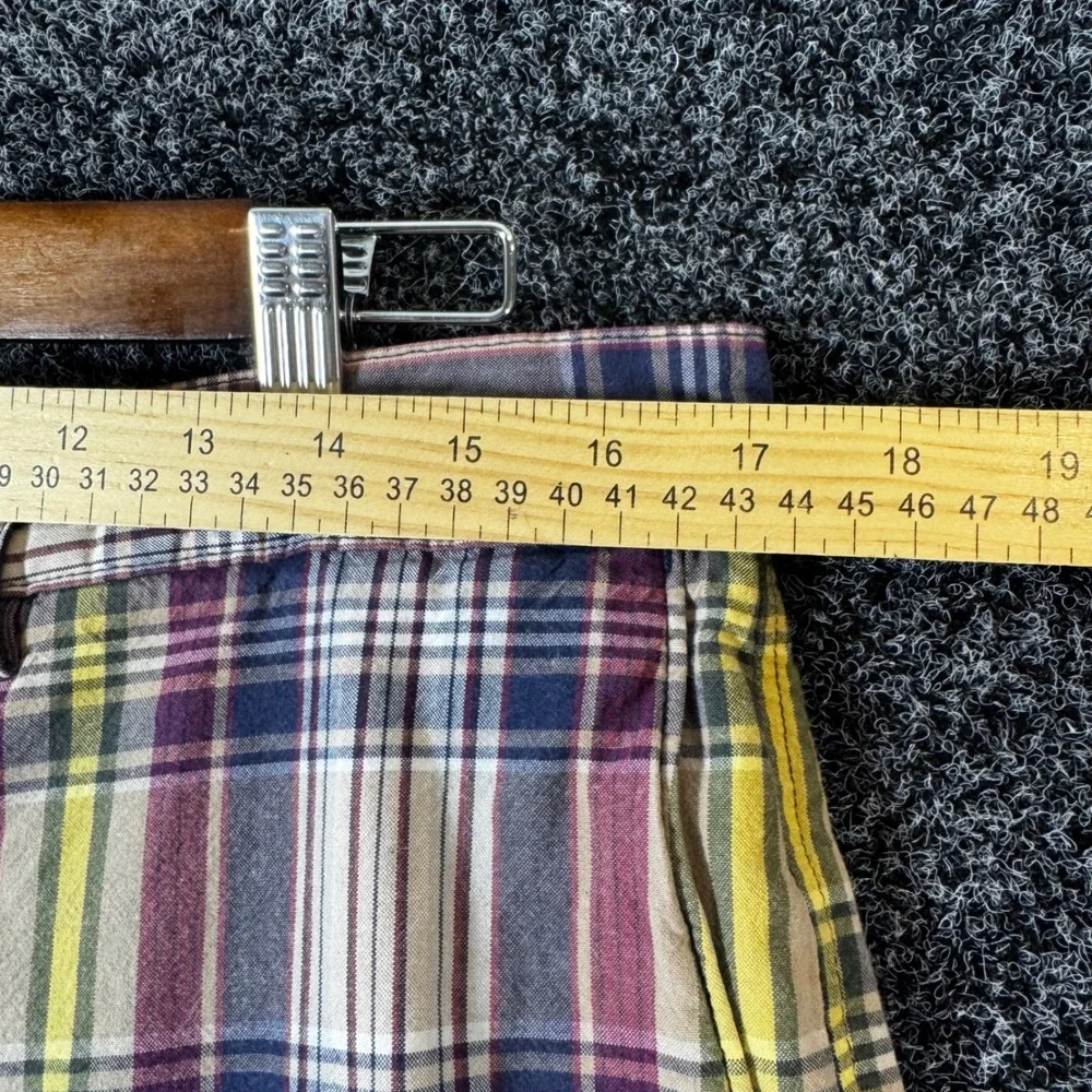 Banana Republic Mens Plaid Cotton Shorts Size 34 Multi Color Check RN 54023
